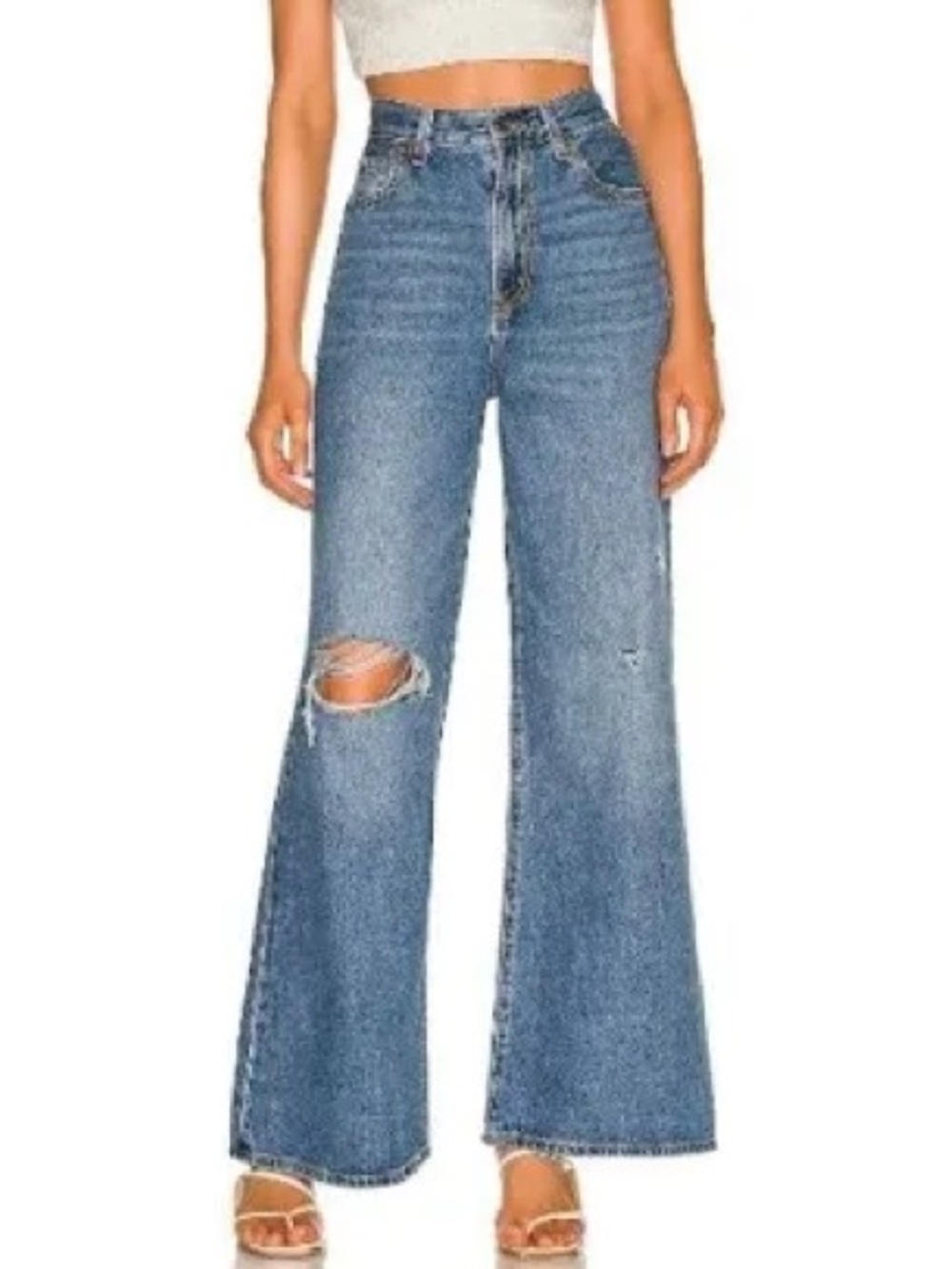 Levi's High-Rise Blue Wide Leg Flare Jeans